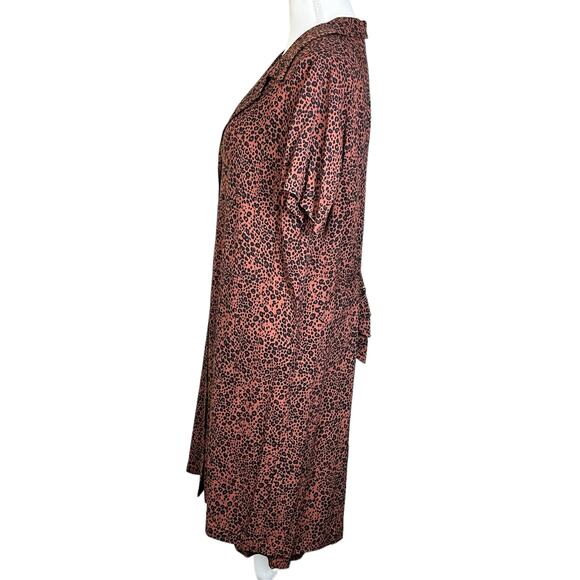 GB Lounge Dress With Topper Set Size XL Brown Black Animal Rayon Loungewear - Picture 7 of 16